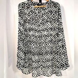 Fred David Sheer Long Sleeve Top NWOT